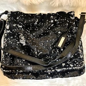 Abro Black and Silver Sequin Purse